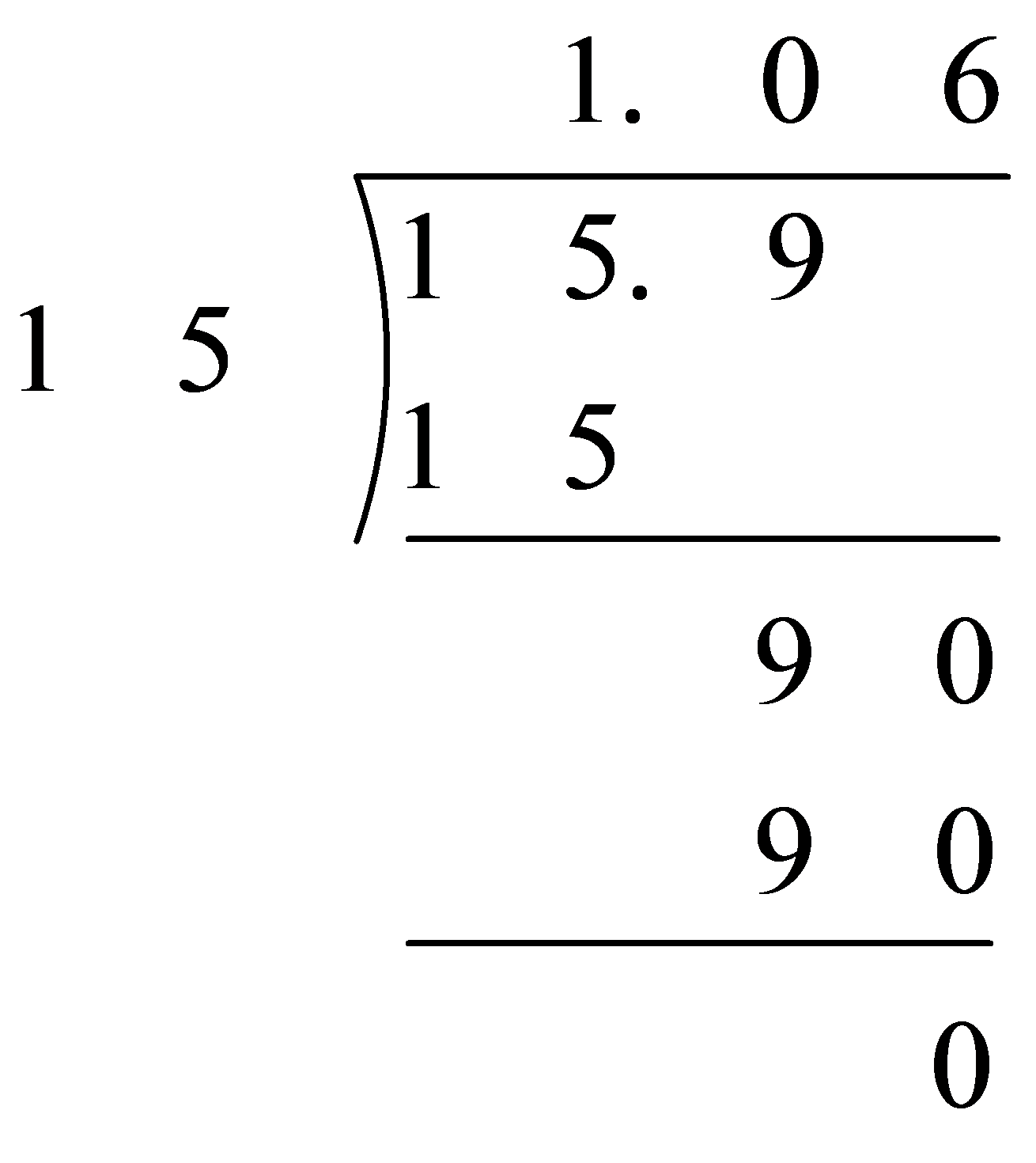 列竖式计算.15.9÷15= 4.2÷0.75= 5.46÷9.1=_百度教育