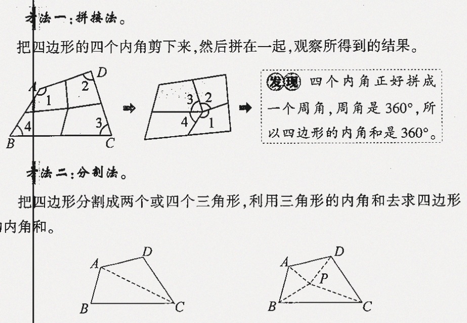 四边形可以分成几种这些图形的内角和图形:长方形,正方是不是一样的呢